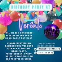 a flyer for a birthday party at verwinto